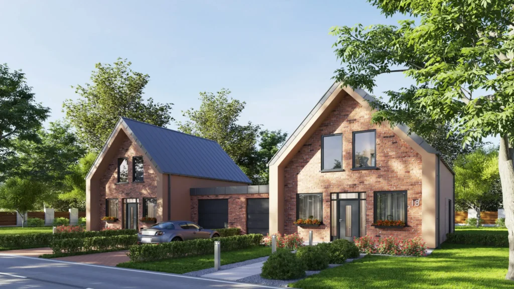 3d-architectural-visualization-product-rendering-semi-detached-houses-02 Photorealistic 3D architectural visualization of semi-detached residential houses