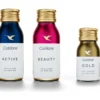 Photorealistic 3D product renders of 30ml and 60ml beauty supplement bottles with custom label mapping