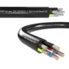 Photorealistic 3D product render showing MG Wire industrial cable cross-section and copper conductor strands