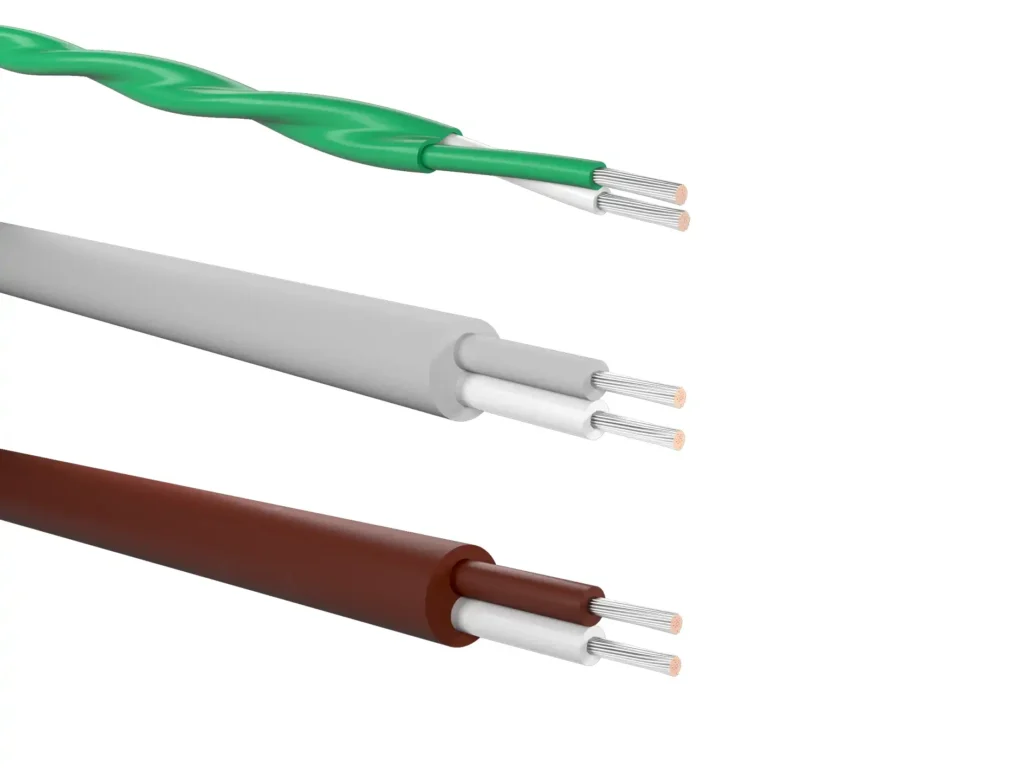 3d-product-renders-mg-wire-industrial-cables-04 Photorealistic 3D product render showing MG Wire industrial cable cross-section and copper conductor strands
