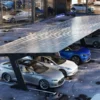 Photorealistic 3D visualization of Avrii commercial solar carport with integrated photovoltaic panels